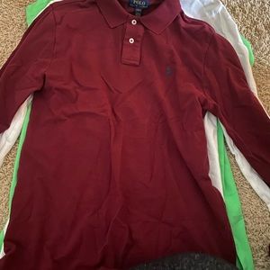 burgundy ralph lauren long sleeve polo